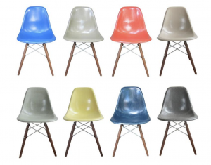Original Charles and Ray Eames Molded Fiberglass side chairs - from Mid Century Modern Era - image credit -1stdibs.com