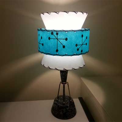 3 Tier Blue and White Fiberglass Desk Lamp