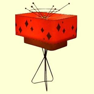 Red Fiberglass Satellite Desk Lamp