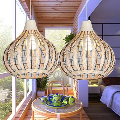 Tiki - home office décor- Bamboo Lantern Pendant Lamp