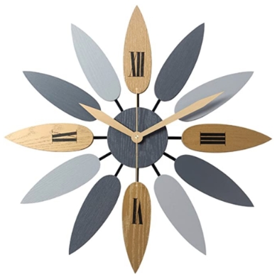 tropical home office - Leaf Large Wall Clock 