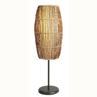 Mid Century Modern Living Room - Tiki décor - Rattan Table Lamp