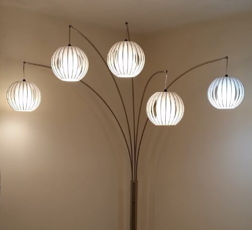 Collectors Deion 5-Light Hanging Arc Floor Lamp for Mid Century Modern - Mid Mod Scout